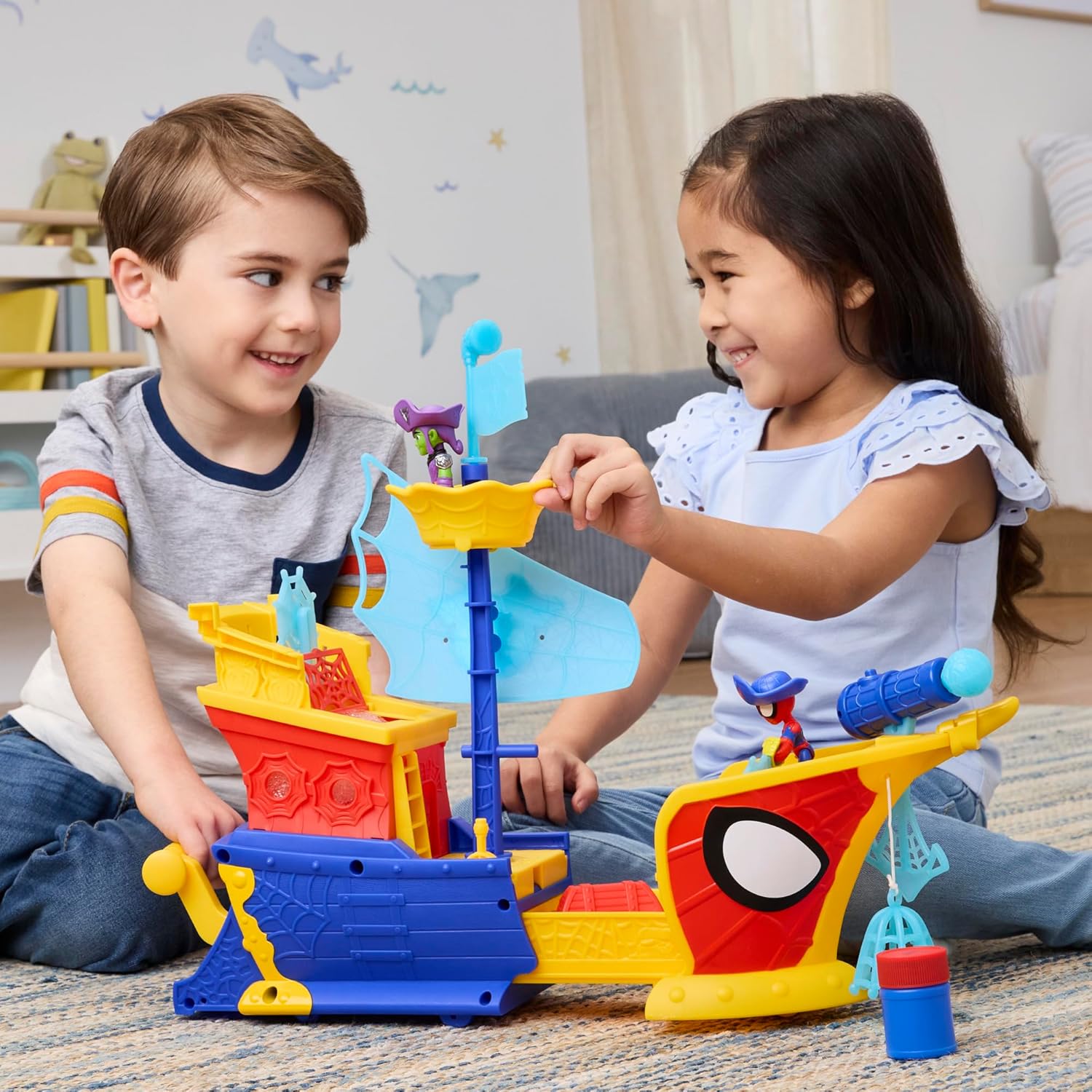 SpiderMan Spidey And His Amazing Friends Webs Ahoy Bubble Pirate Ship