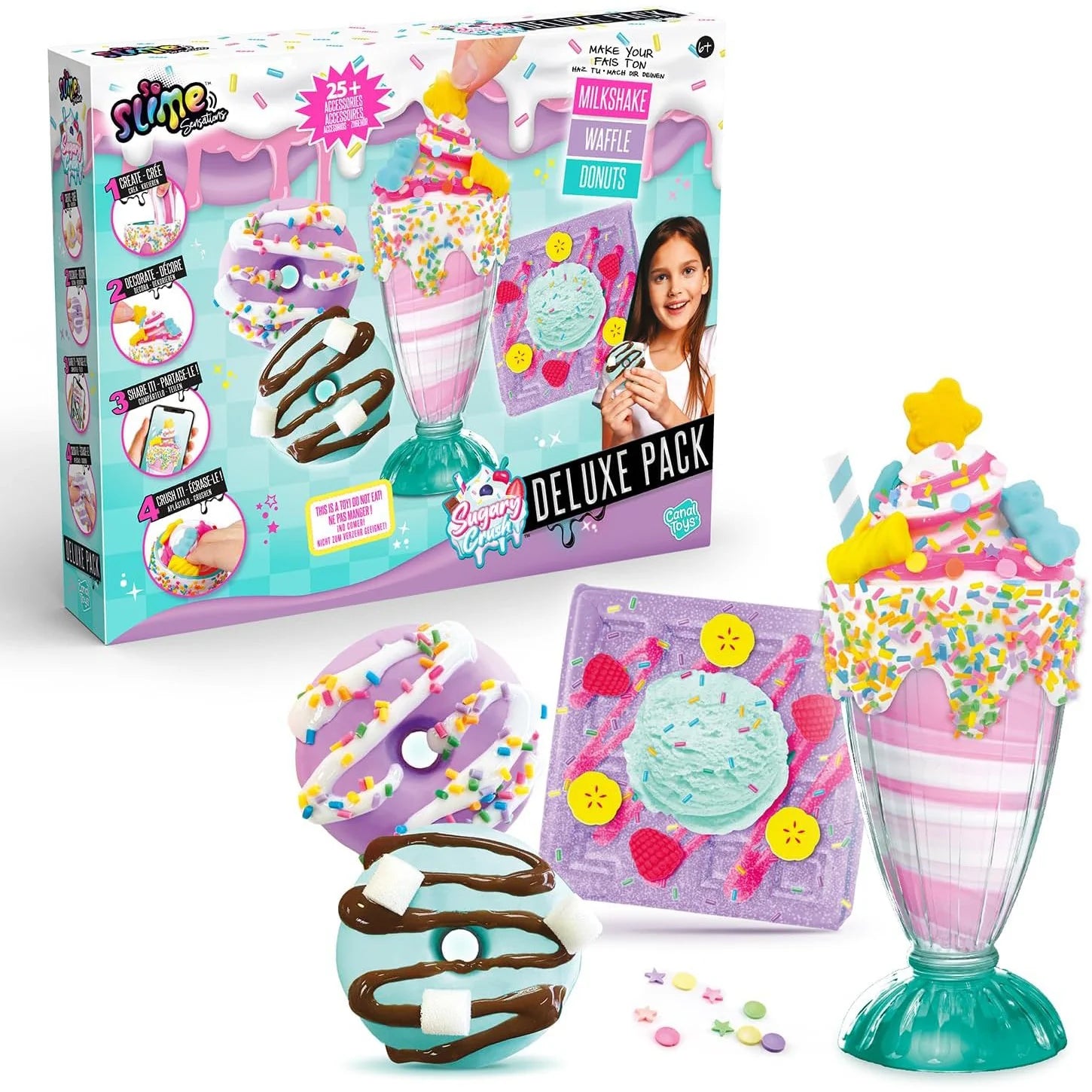 So Slime Sugary Crush Deluxe Waffle Donuts Milkshake Creation Playset