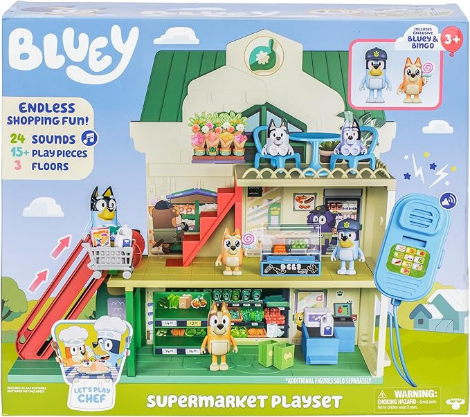 Bluey Let's Play Chef Supermarket Playset With Sounds
