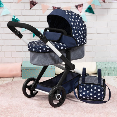 Bayer XEO Dolls Pram / Travel System White Stars