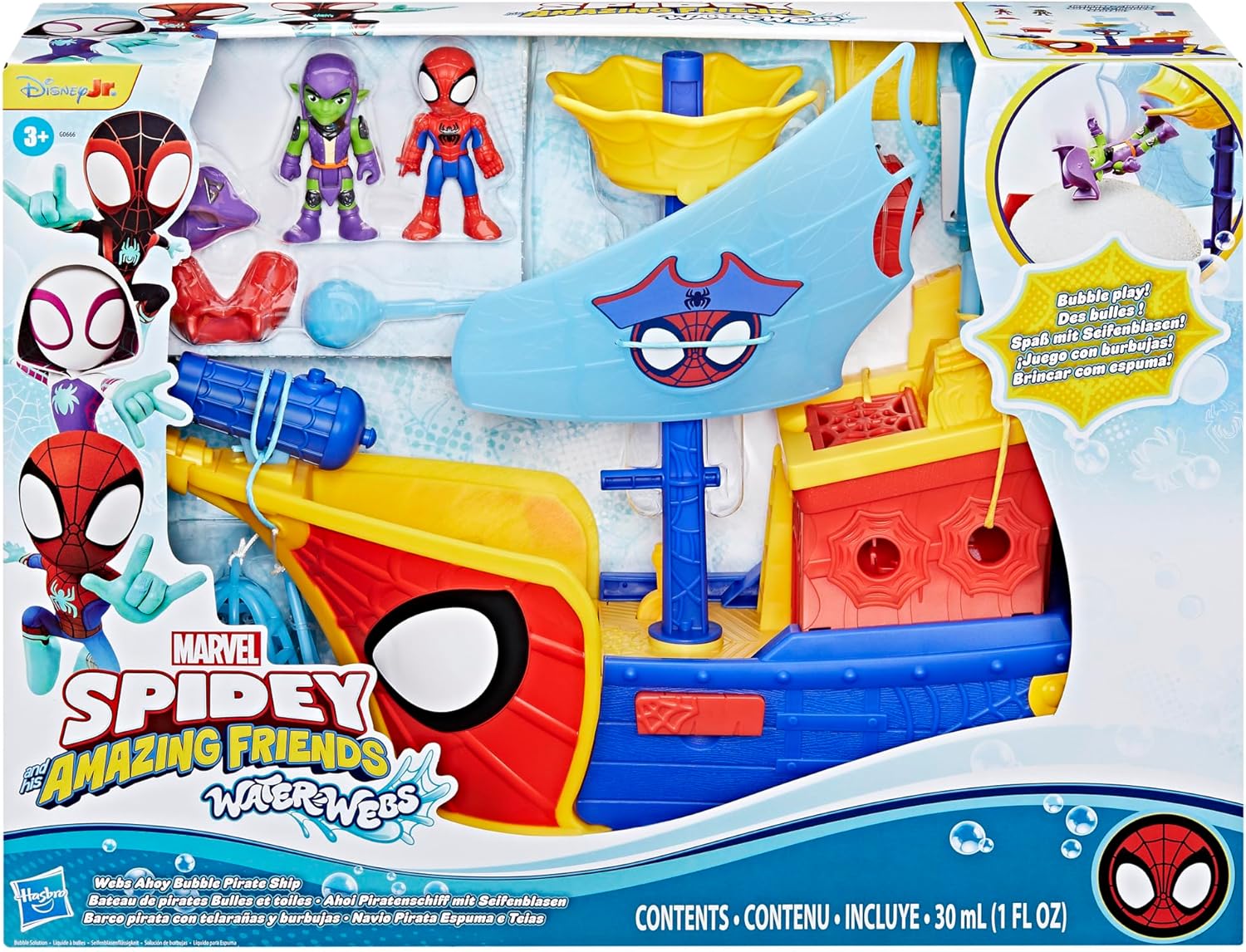 SpiderMan Spidey And His Amazing Friends Webs Ahoy Bubble Pirate Ship