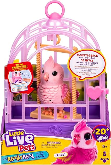 Little Live Pets My Really Real Bird And Cage Purple