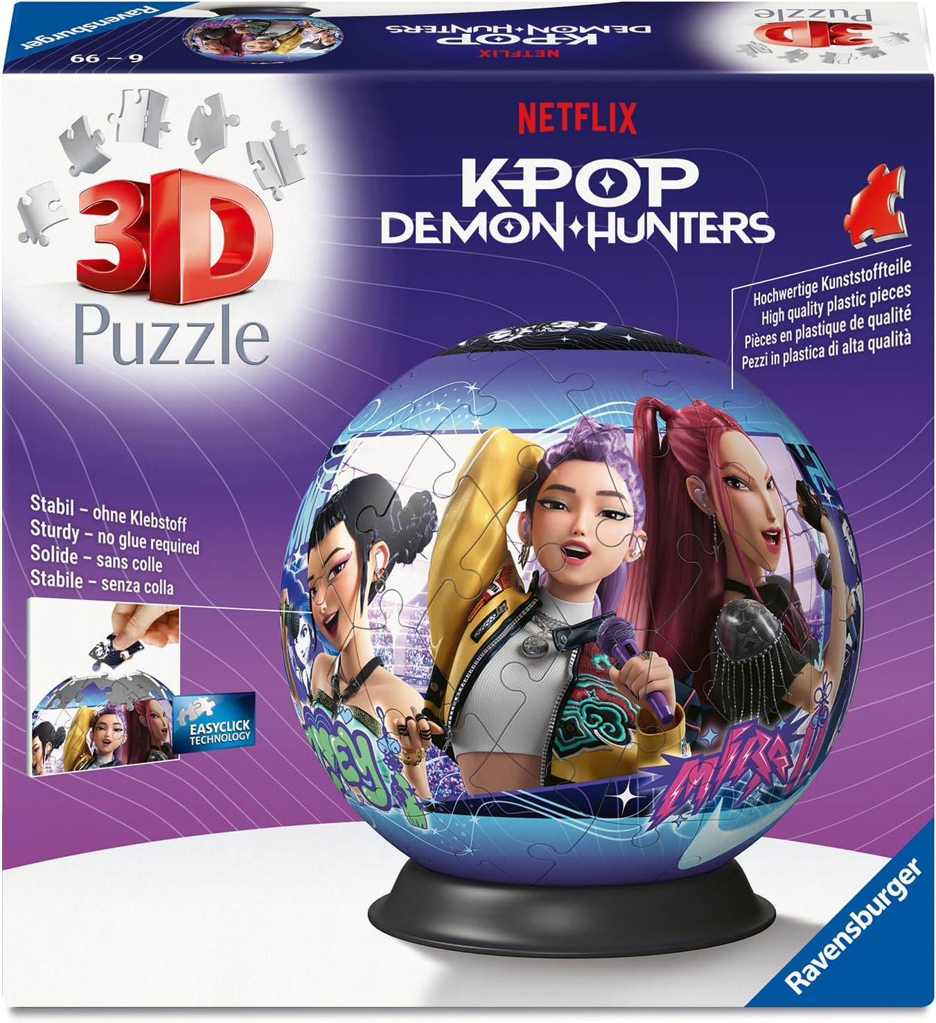 K Pop Demon Hunters 72pc 3D Jigsaw Puzzle Ball