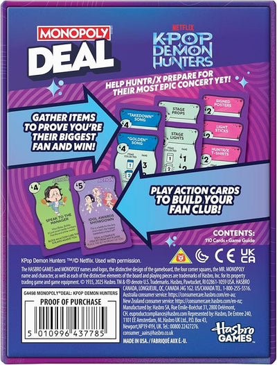 Monopoly Deal K Pop Demon Hunters