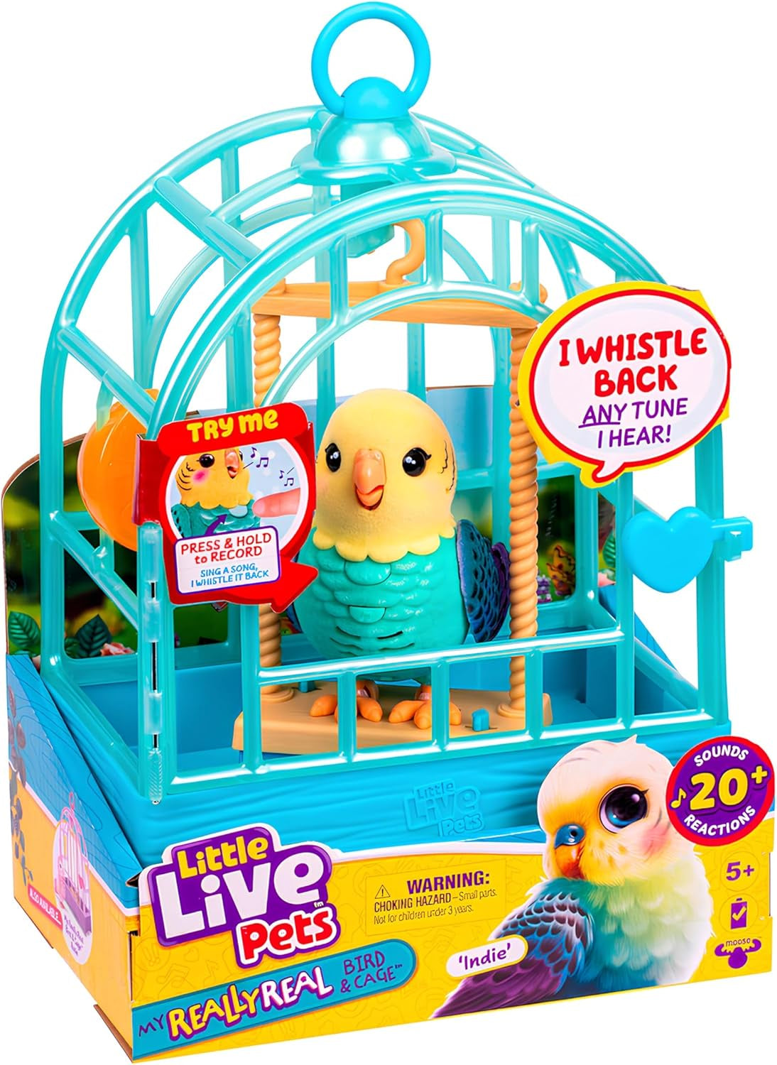 Little Live Pets My Really Real Bird And Cage Teal