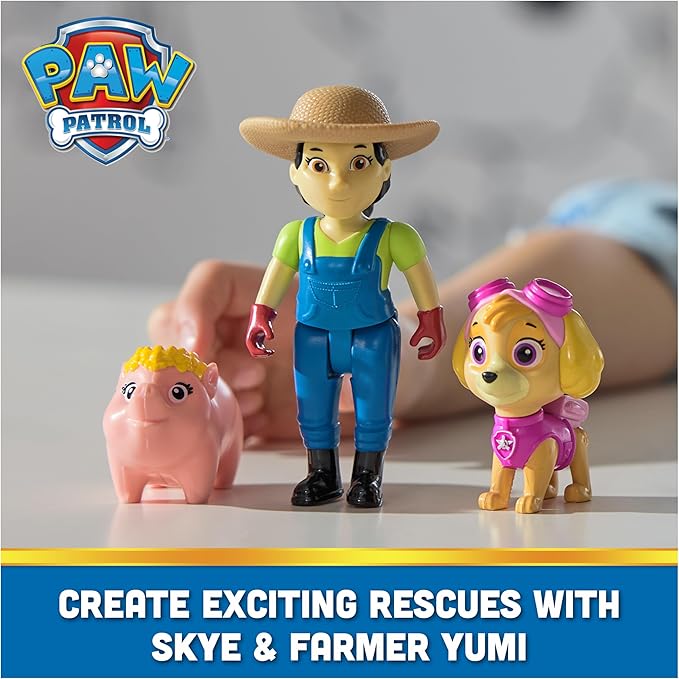 Paw Patrol Hero Pup Figure Pack Skye And Farmer Yumi