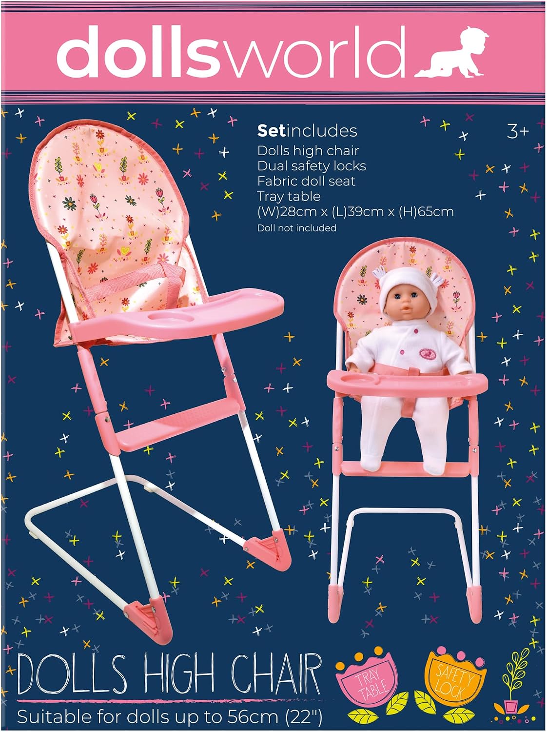 Dolls World Dolls High Chair For Dolls Up To 56cm