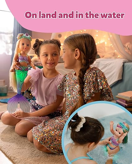Baby Born Mermaid Doll With Light Up Tail 43cm