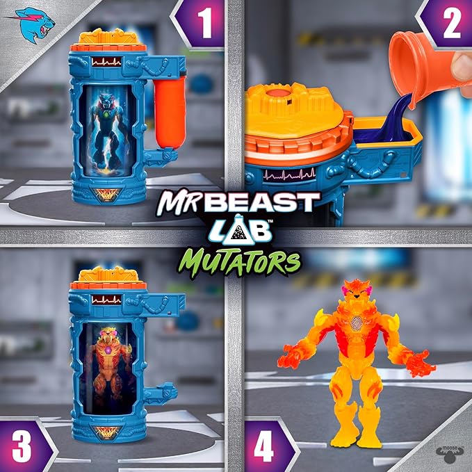 Mr Beast Lab Mutators Mutation Chamber Action Figure Fire Panther