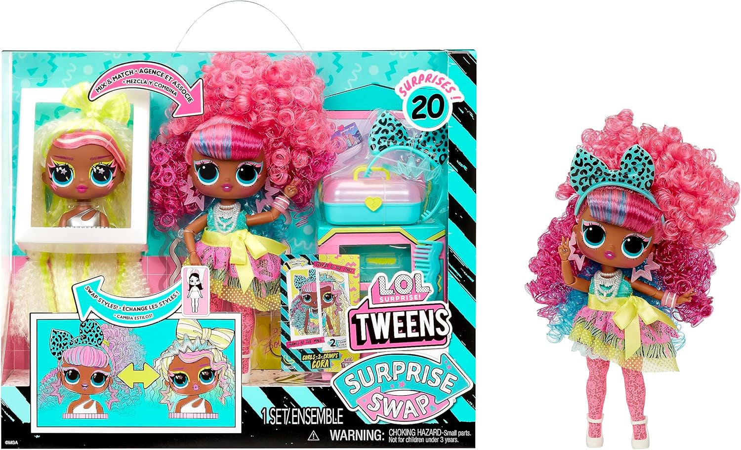 LOL Surprise! Tweens Surprise Swap Doll Curls To Crimps Cora 