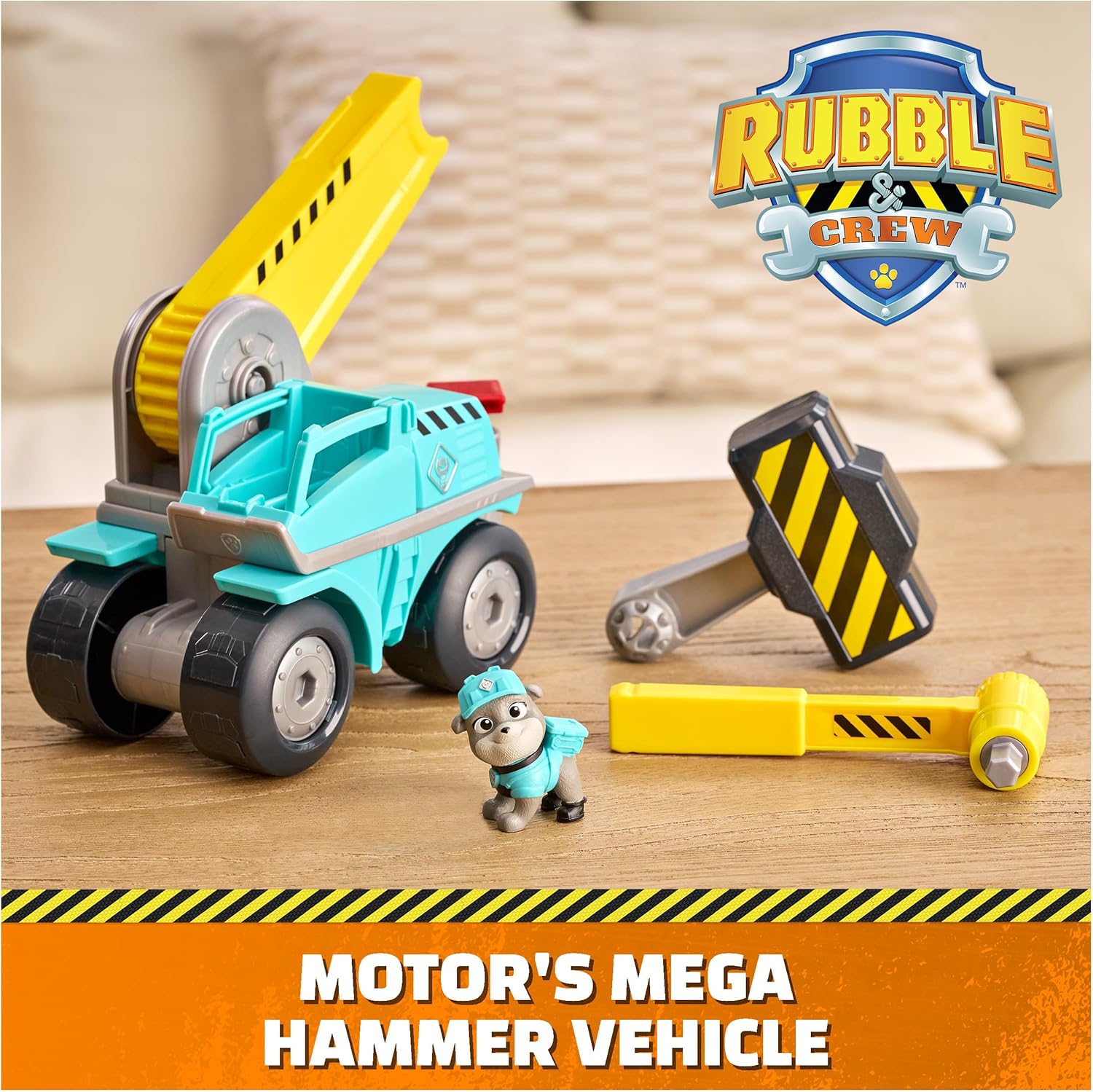 Paw Patrol Rubble And Crew Motor's Mega Hammer Vehicle And Figure