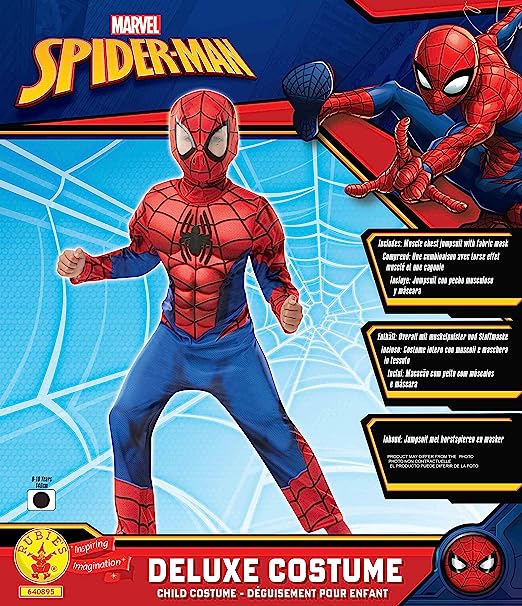 SpiderMan Deluxe Costume 7-8 Years Large
