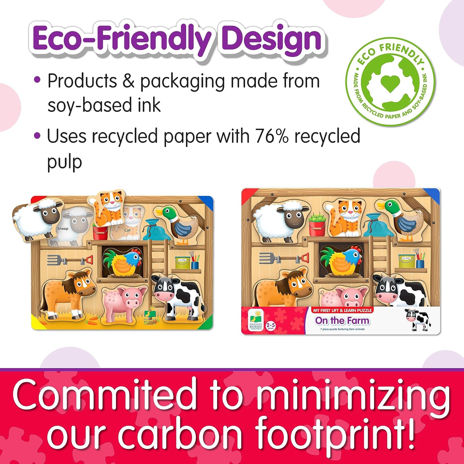 My First Lift And Learn Wooden Jigsaw Puzzle On The Farm