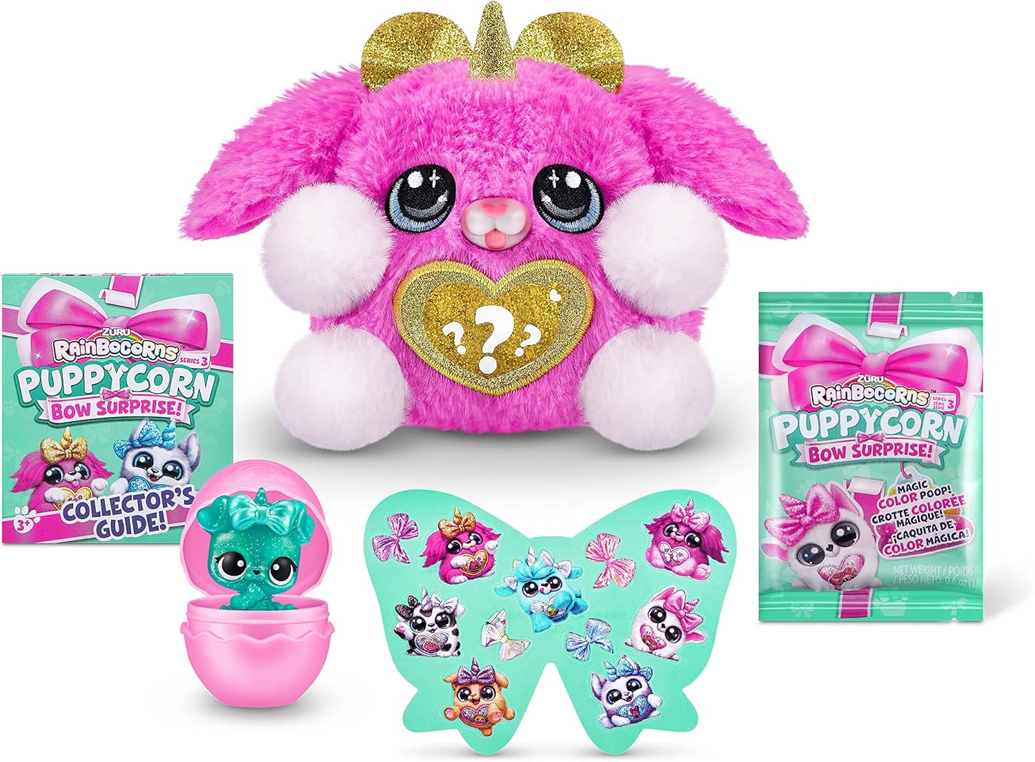 Rainbocorns Puppycorn Bow Surprise Soft Toy