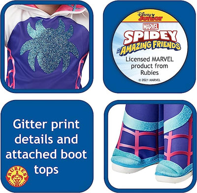 SpiderMan Spidey And His Amazing Friends Ghost Spider Deluxe Costume 2-3 Years