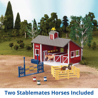 Breyer Red Stable Playset With 2 Stablemates Horses