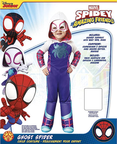 SpiderMan Spidey And His Amazing Friends Ghost Spider Deluxe Costume 2-3 Years