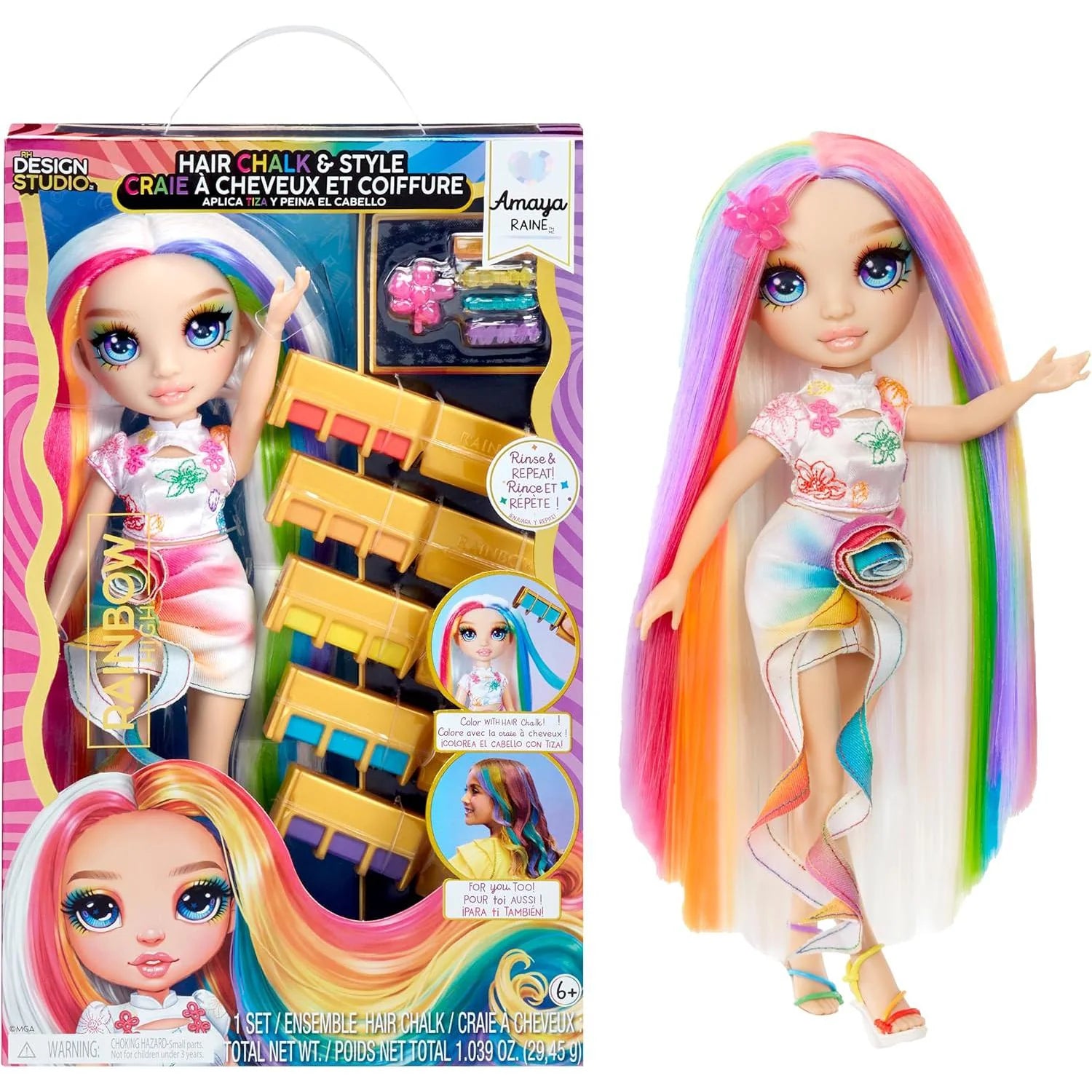 Rainbow High Doll Hair Chalk And Style Amaya