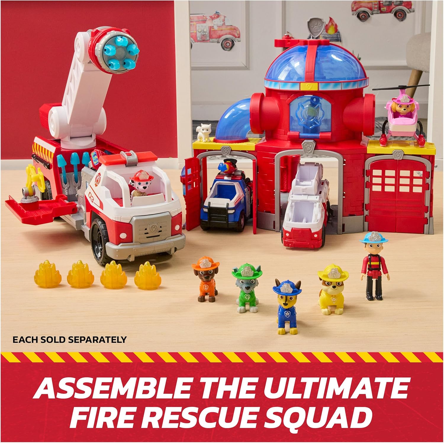 Paw Patrol Fire Rescue Rapid Reload Fire Truck With Lights And Sounds
