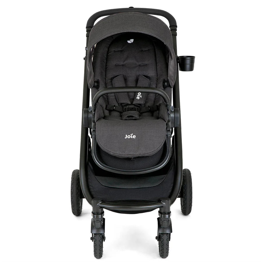 Joie Versatrax Travel System With 360 Rotation Seat and Isofix Car Seat Base Shale