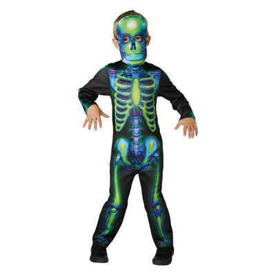 Neon Skeleton Costume Large 7-8 years
