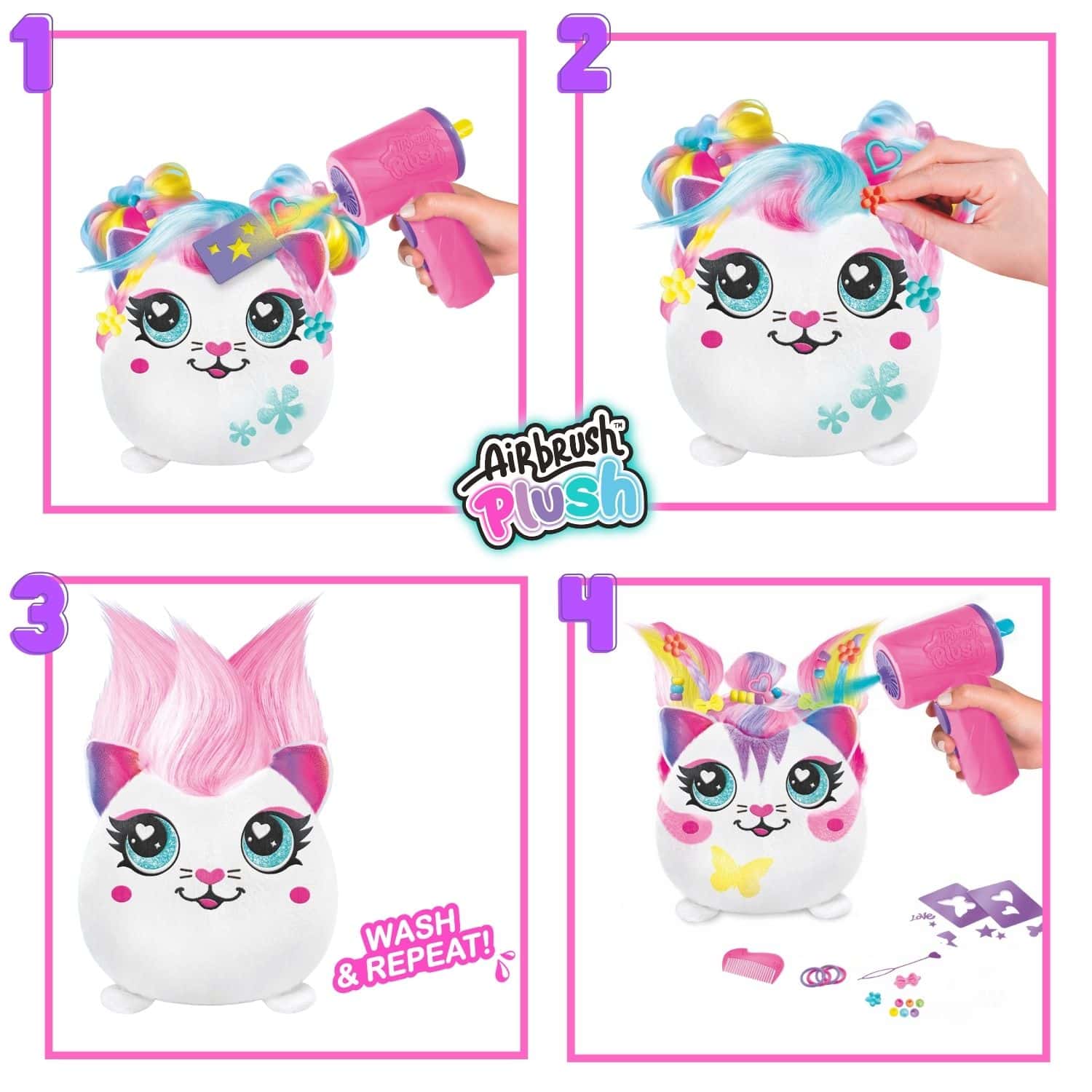 Airbrush Plush Hairiffic Squishy Assorted Colours