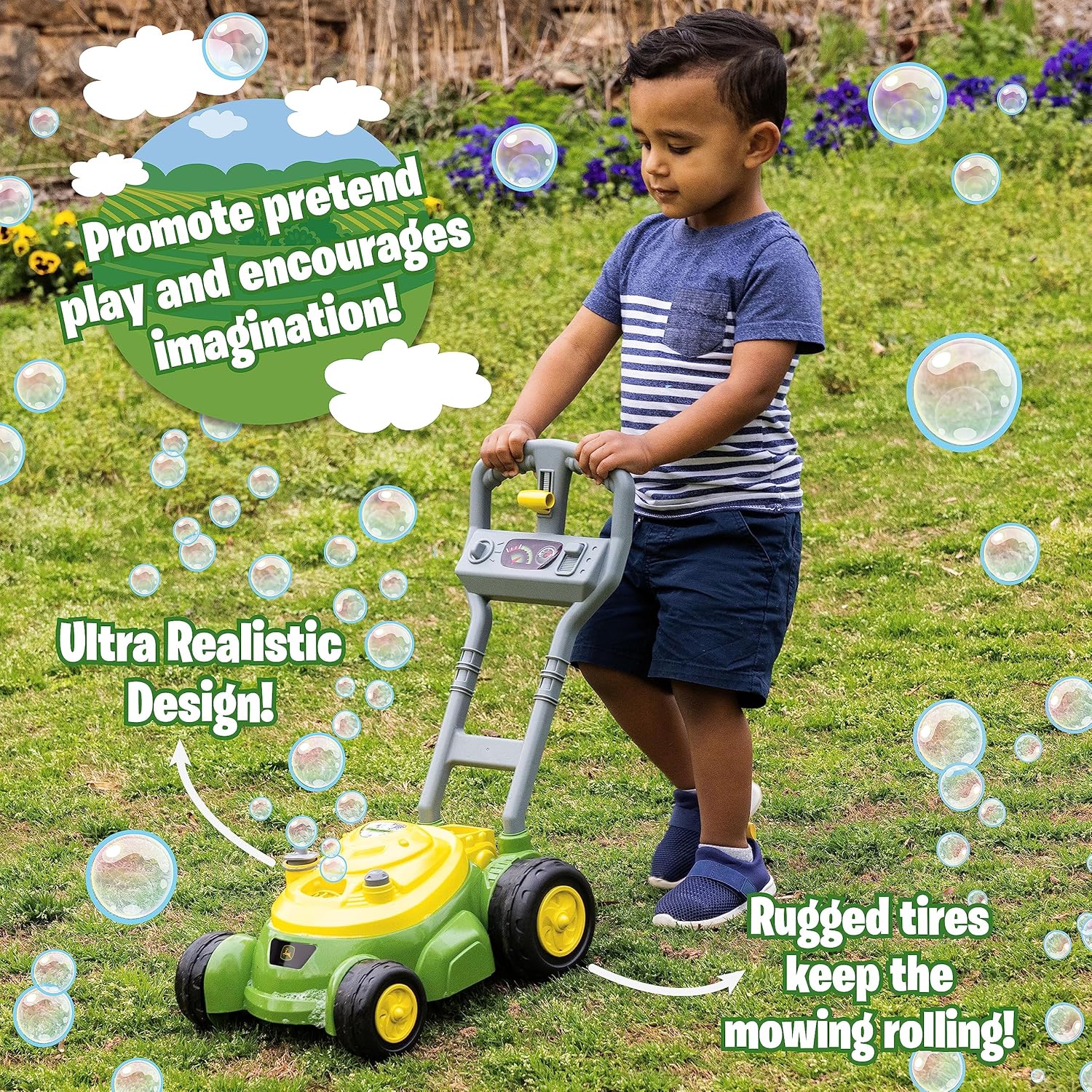 John Deere Bubble N' Go Bubble Mower With 4oz Bottle Of Bubbles