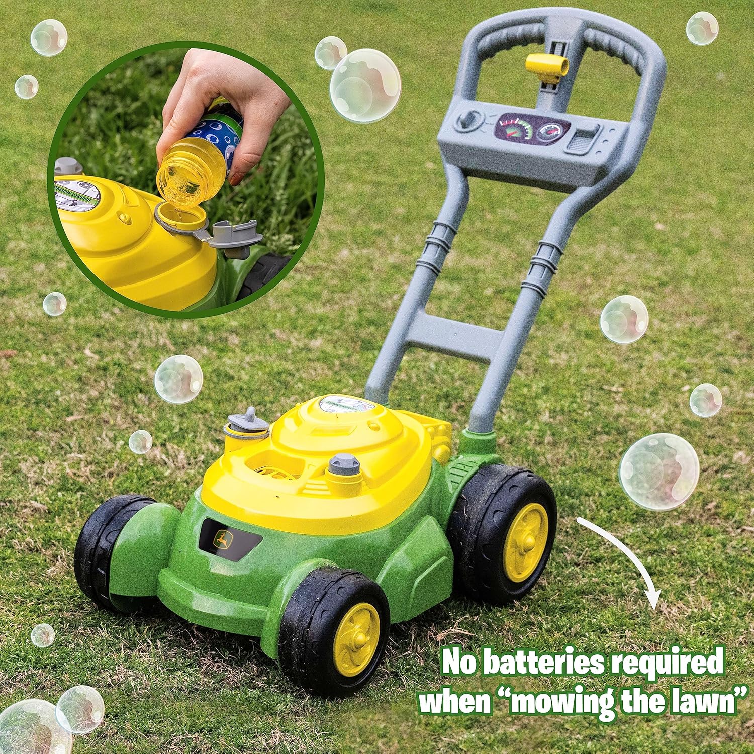 John Deere Bubble N' Go Bubble Mower With 4oz Bottle Of Bubbles
