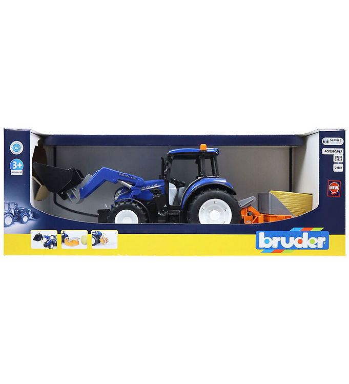 Bruder New Holland T5.120 Tractor With Front Loader And Link Box