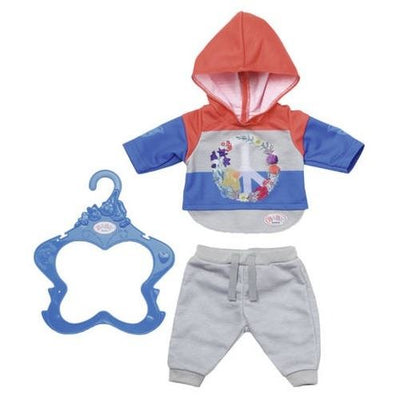 Baby Born Dolls Jogging Suit Clothing Outfit 39cm-46cm Doll Red/Grey