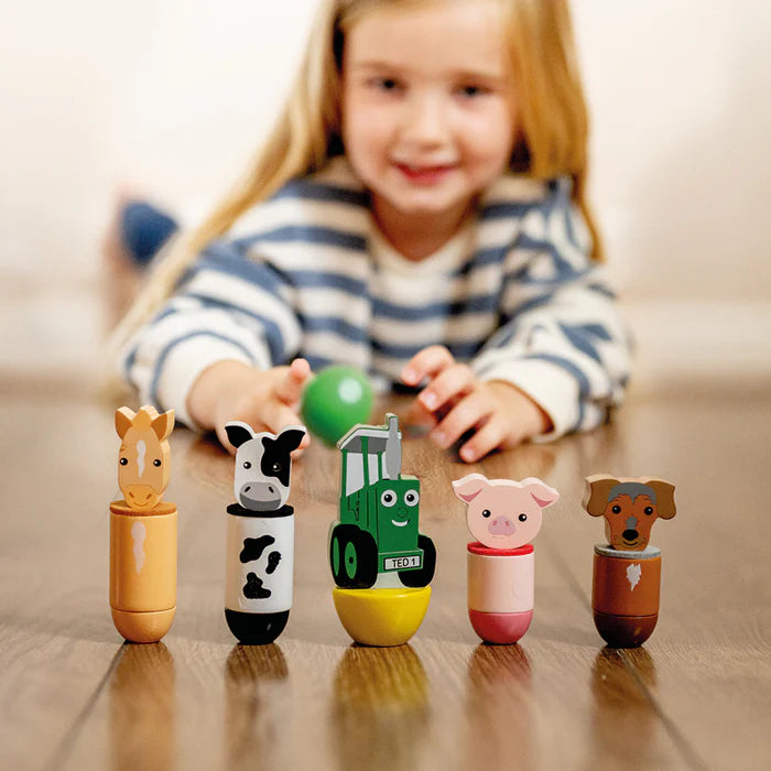 Tractor Ted Wooden Farm Skittle Toys