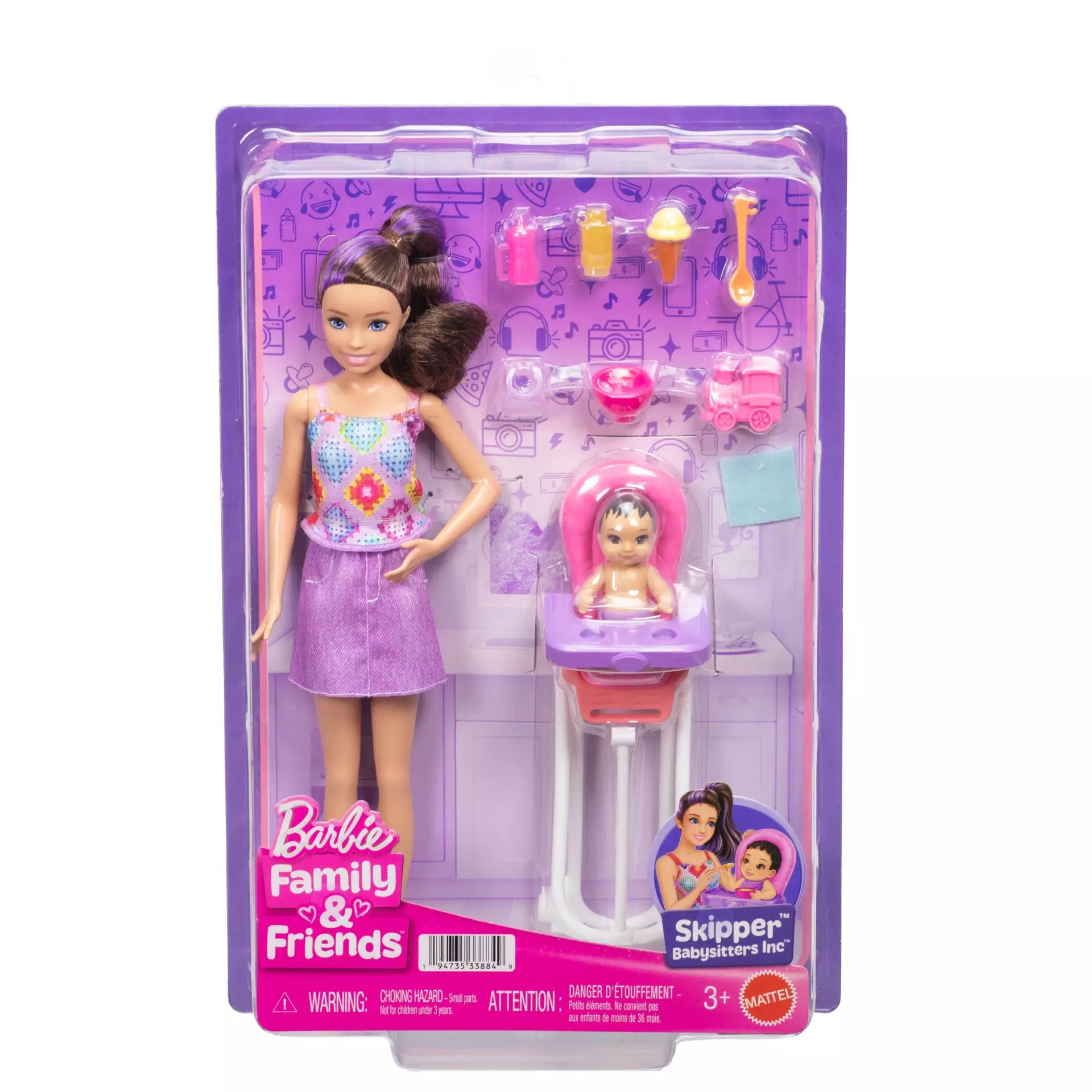 Barbie Skipper Babysitters Inc Feeding Time Doll And Accessories