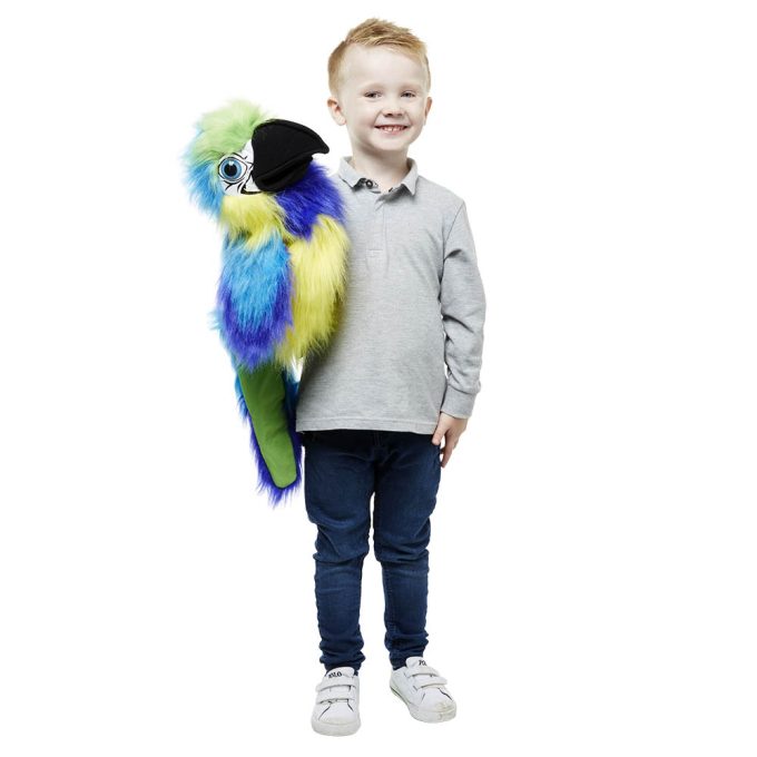 The Puppet Company Large Birds Hand Puppet Blue And Gold Macaw