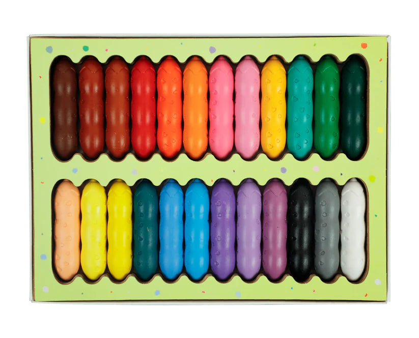 Haku Yoka Happy Pea Pod Crayons 24 Pack