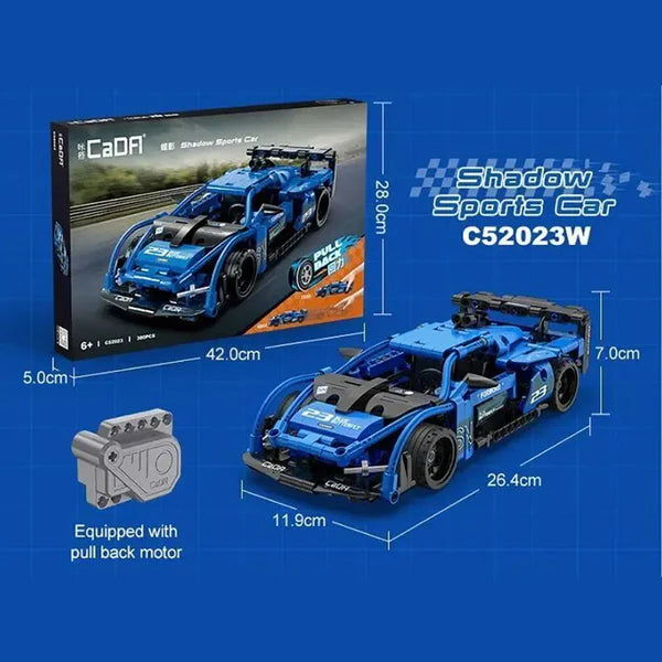 CaDa Shadow Sports Racing Car With Pull Back Function Construction Set 308pc