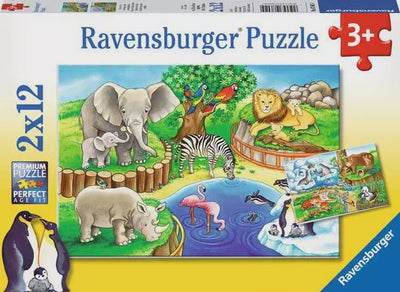 Ravensburger Animals In The Zoo 2 x 12pc Jigsaw Puzzle