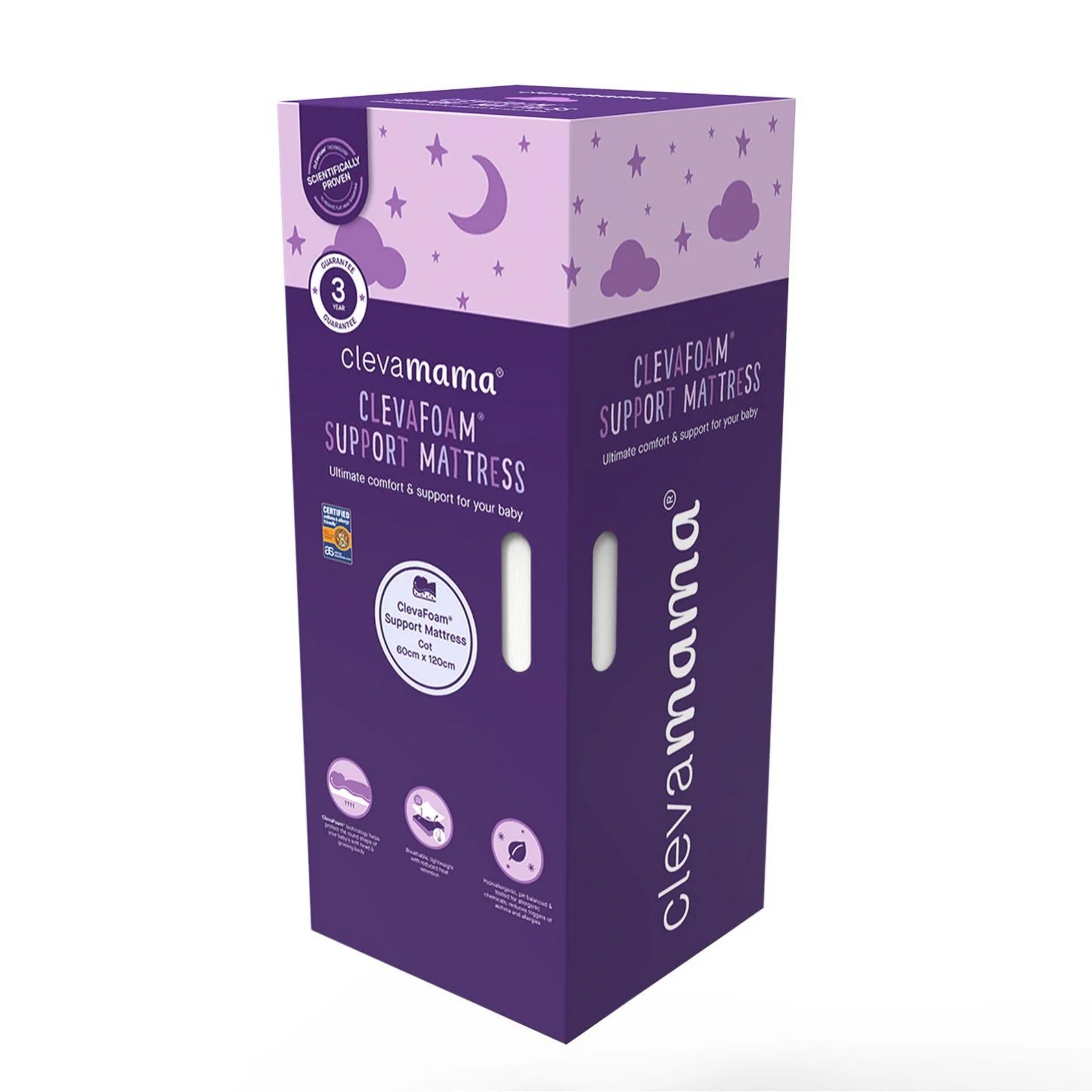 Clevamama Premium Clevafoam Cot Support Mattress 60cm x 120cm