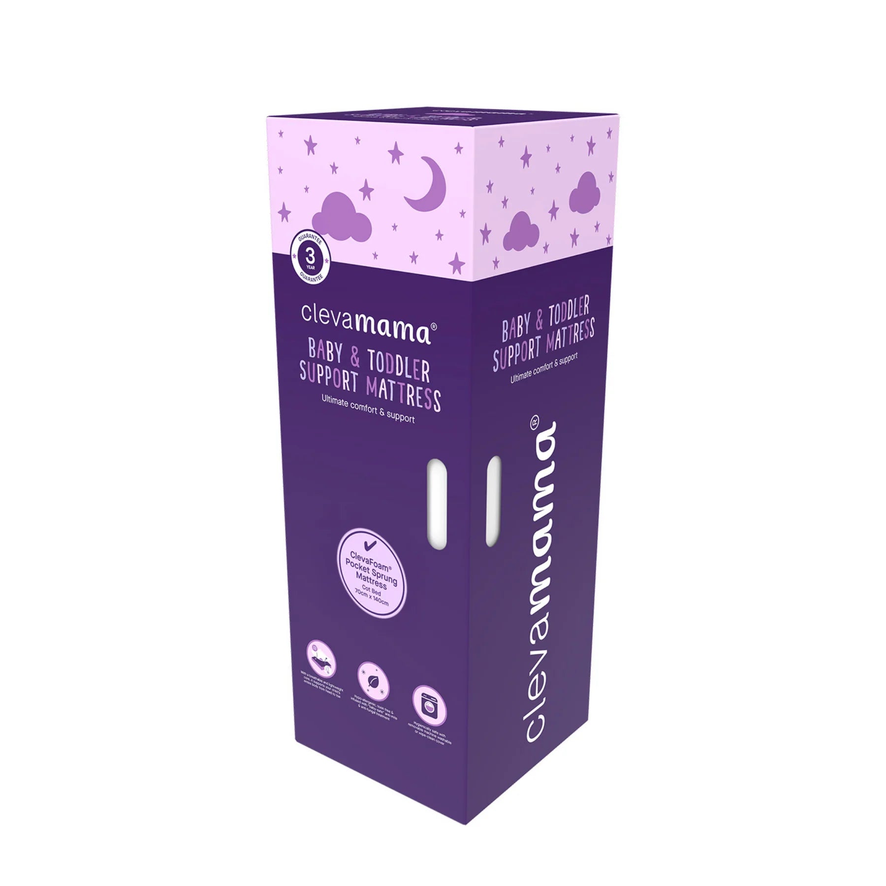 Clevamama Clevafoam Premium Cot Bed Pocket Sprung Mattress 70cm x 140cm