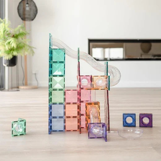 Connetix Magnetic Tiles  Pastel Ball Run Expansion Pack 80pc