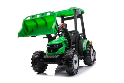 Kayto 12v Tractor With Cab / Front Loader And Trailer