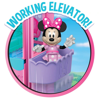 Disney Minnie Mouse Bow Tel Hotel Dollhouse Playset