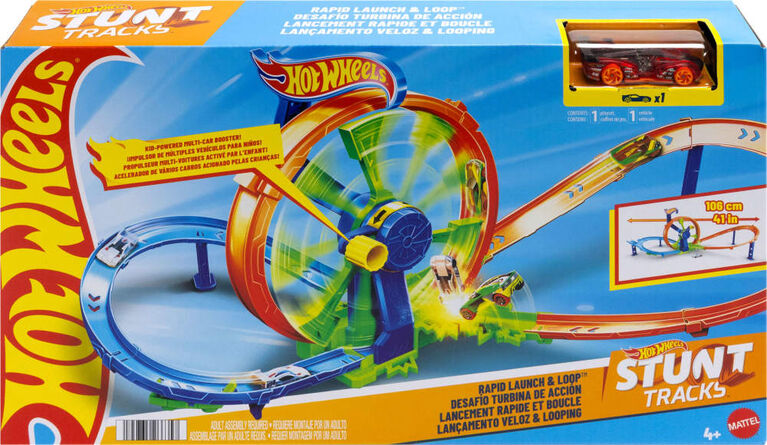 Hot Wheels Stunt Tracks Rapid Launch And Loop Playset