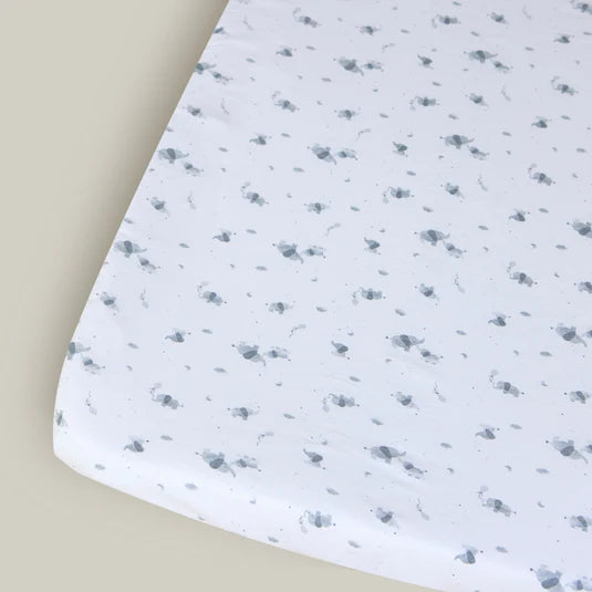 Baby Elegance Elephant Collection 2 x Travel Cot Fitted Sheets 70cm x 90cm