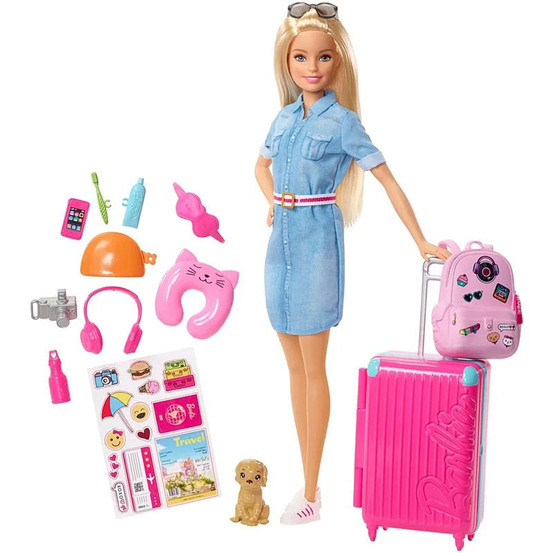 Barbie Travel Doll With Puppy And Accessories