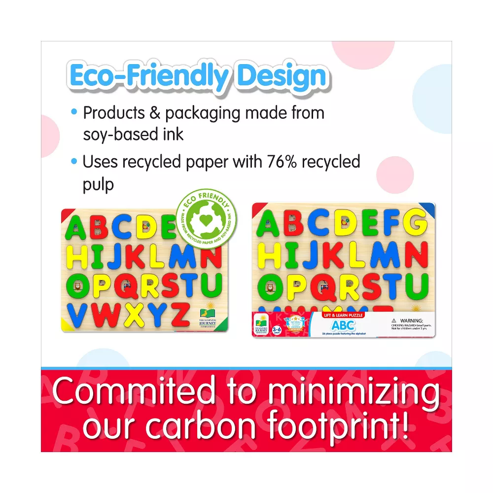Lift And Learn ABC 26pc Wooden Jigsaw Puzzle