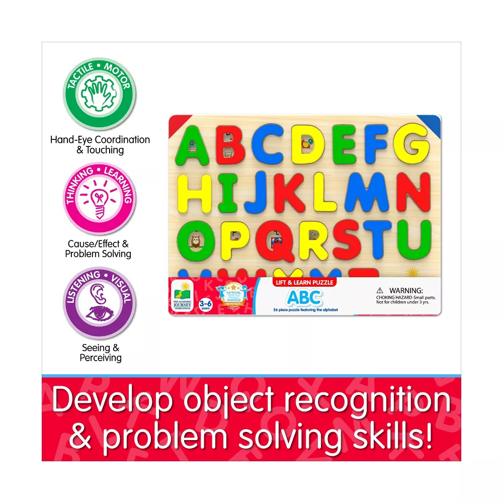 Lift And Learn ABC 26pc Wooden Jigsaw Puzzle