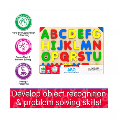 Lift And Learn ABC 26pc Wooden Jigsaw Puzzle