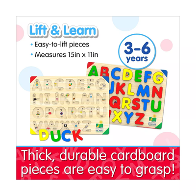Lift And Learn ABC 26pc Wooden Jigsaw Puzzle