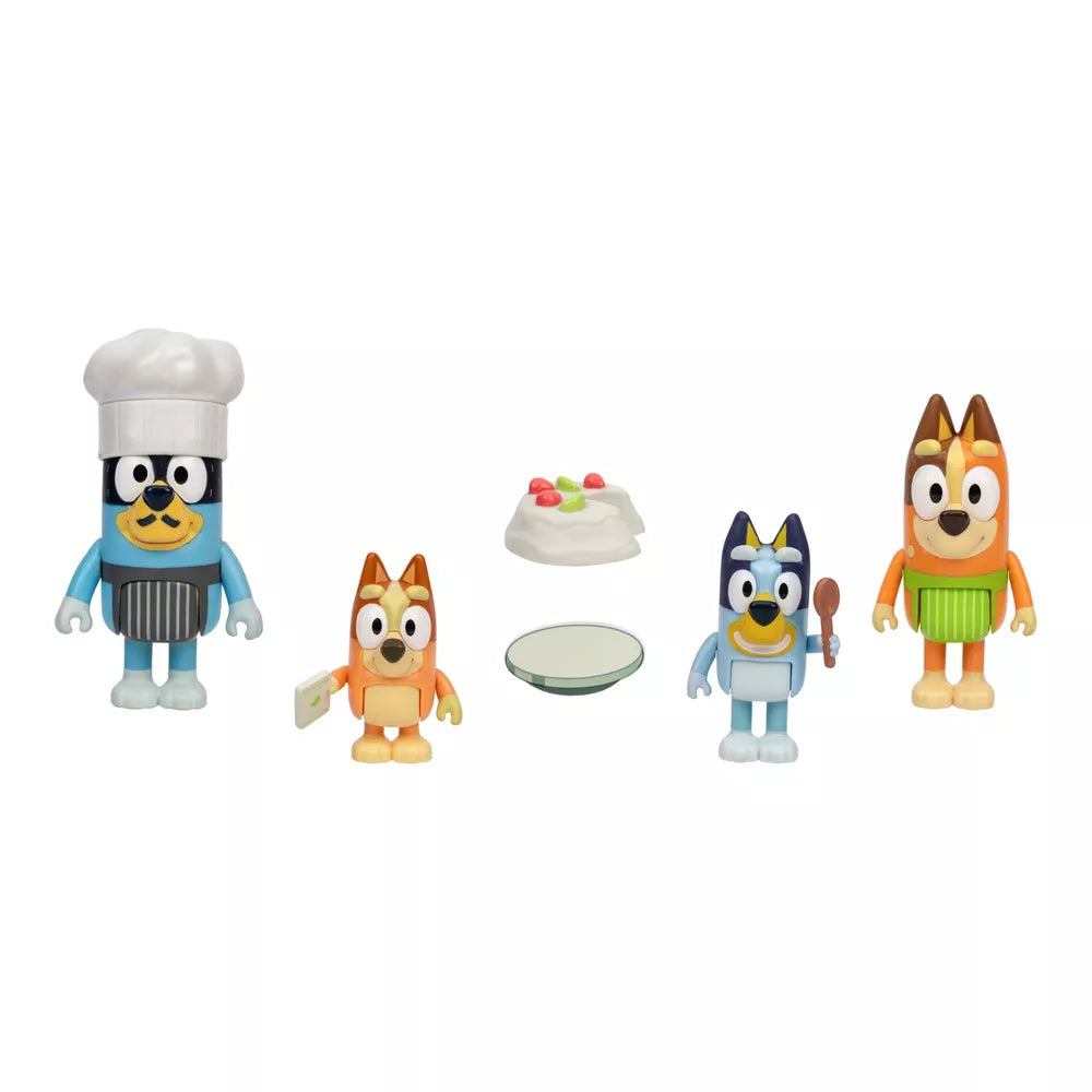 Bluey Pavlova 4 Figure Pack Bluey - Chilli - Bandit - Bingo