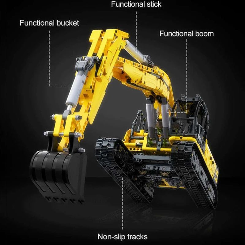 CaDa Functional Excavator 1702pc Construction Set